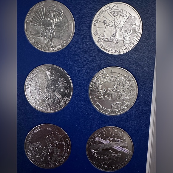 1981 Los Angeles Bicentennial Birthday Dollars Collection 6 Coin Set - Picture 3 of 16